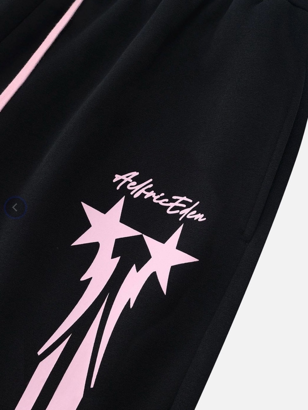 Aelfric Eden Black Joggers with Pink Drawcords